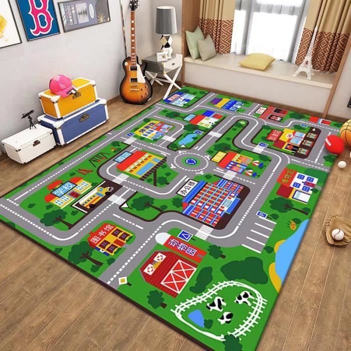 Grand Tapis De Jeu éducatif Pour Enfants 200x300cm – Bleu Multicolore, Lavable