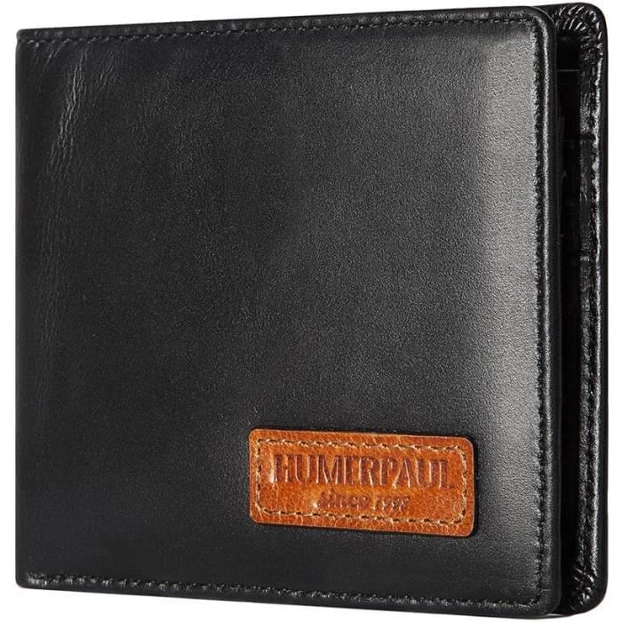 Portefeuille Pour Homme Pour Traceur Gps Airtag, Portefeuille À Rabat En Cuir Véritable, Blocage