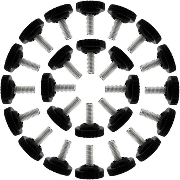 24 Pieds Niveleurs Réglables M6x13x20mm Pour Canapé, Meuble, Machine - Hauteur 7-13mm