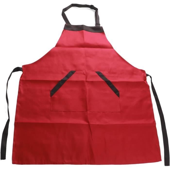 Tablier De Cuisine Unisexe En Polyester | 2 Poches & Sangle Réglable | 65 X 76,5 Cm | Pour Chef, Serveur, Barbecue, Atelier