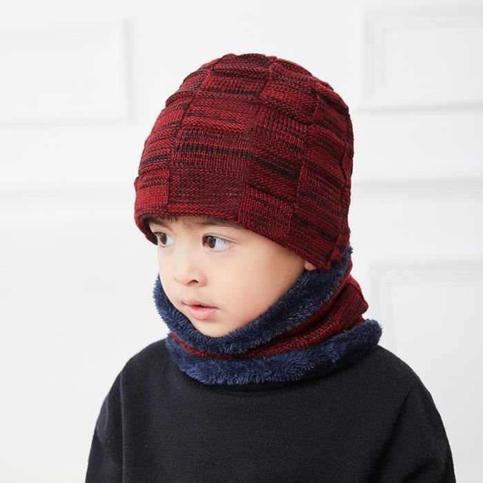 Ensemble Bonnet Echarpe Tricote Pour Bebe Enfant En Bas Age Hiver Chaud Garcons Filles Doublure En Polaire Yjjwe Cdiscount Pret A Porter