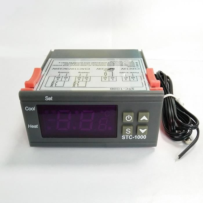 Ligne 12V Thermostat sonde BFHCVDF STC-1000 Contrôleur de température Universel Tout Usage Gris 