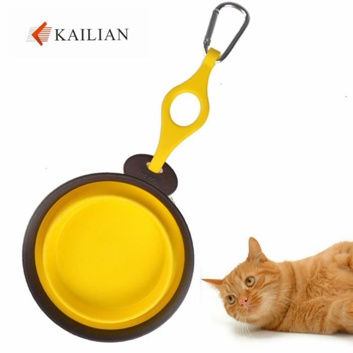 Kailian Voyage Des Petits Animaux Chat Lapin Tpe Mini Bols Collapsibe Portable Pet Bowls Jaune Cdiscount Animalerie