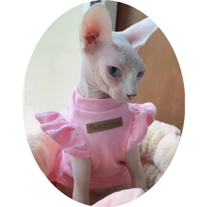 Pink M Sphynx v tements de luxe pour chat tenue d t pour