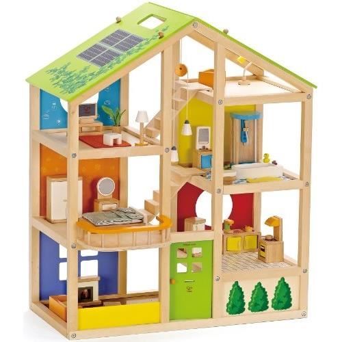 Mobilier de poupée - Hape - E3401 - Maison toute saison - Meublée