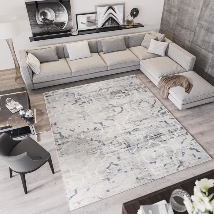 Tapis Marocain Poils Longs JONATHAN Y - Style Boho Beige/gris 203x254cm