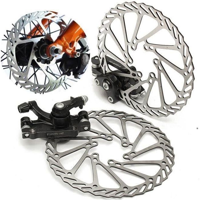 2X Freinage Velo de Disque Mecanique Avant Arriere Etrier Bicyclette VTT Bike 160mm Aa49080 Cdiscount Sport