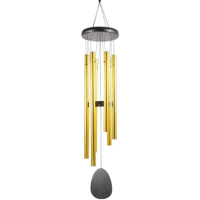 CIM Carillon Vent Traditional - 100cm, Tubes Métal Argenté - Son Mélodieux - Déco Intérieur/extérieur - Cadeau Zen