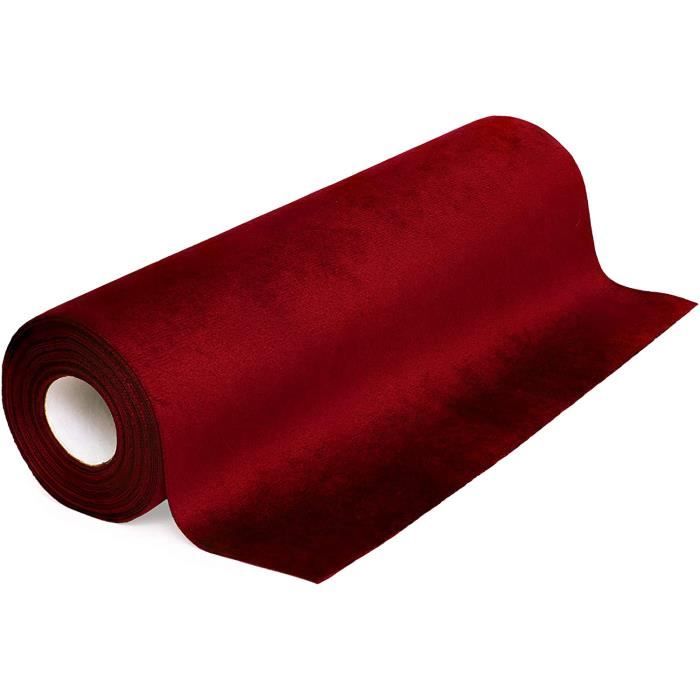 Ruban Velours Rouge Bordeaux 2,5cm X 10m - 100%Mosel - Pour Emballage Cadeaux, Déco Mariage, DIY