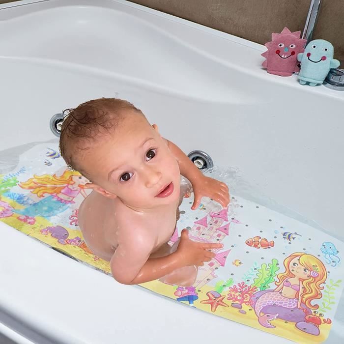 Tapis Douche Bebe 100x40cm Extra Long Tapis De Bain Antiderapant Tapis Baignoire Enfant Lavable En Machine Tapis Anti Derapan 378 Cdiscount Bricolage