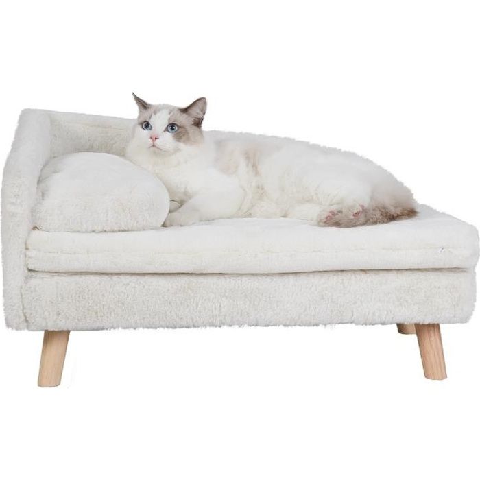 Meilleurs prix pour BingoPaw Canapé pour Chien Moyen Taille Fauteuil pour Chat sur Pied avec Coussin Déhoussable et Lavable, 70x40x39cm