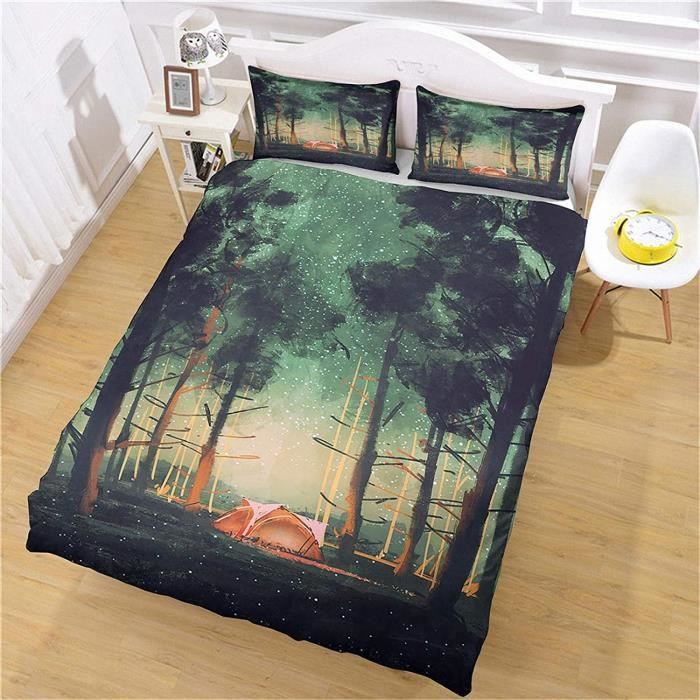 Hiseng Housse De Couette Enfant Buggy Noir 140x200cm - Parure De Lit Microfibre Avec Taie D'Oreiller, Motif Dessin Animé