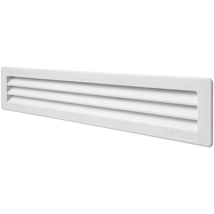 La Ventilazione P30R306B Grille de ventilation rectangulaire blanche dimensions 305 x 60 mm - P30R306B-Y