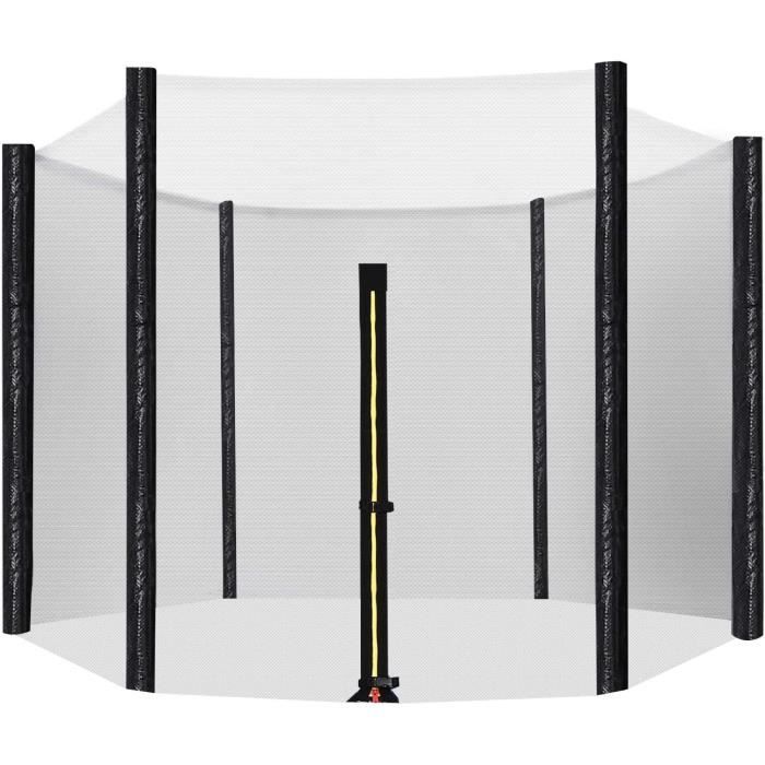 QWORK Filet De Sécurité De Remplacement Pour Trampoline 305 Cm – 8 Tiges, Résistant Aux UV, Facile à Installer