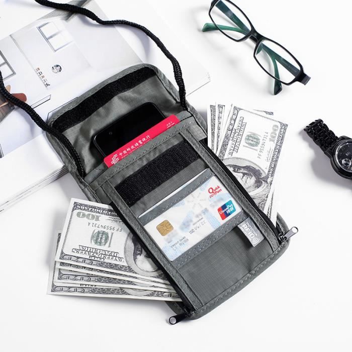 Porte monnaie,Haute qualité RFID étanche en Nylon voyage document
