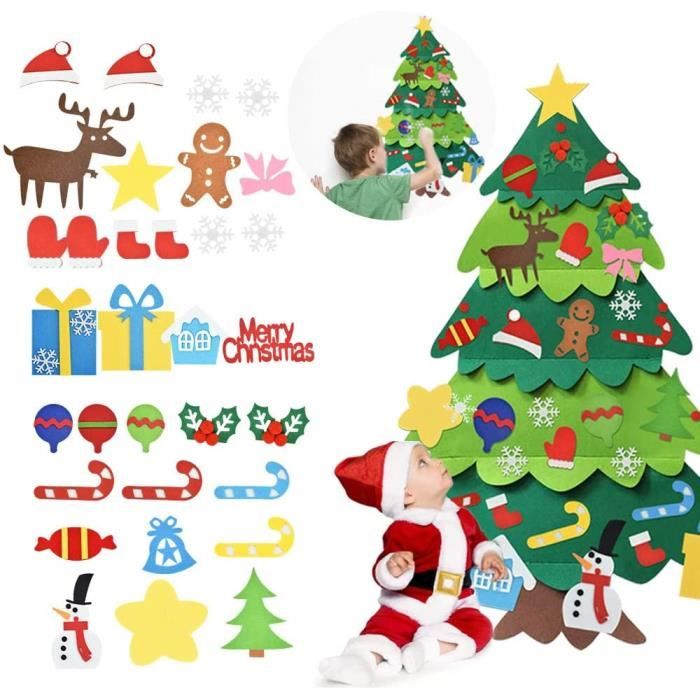 36 Mini Cadres Photo En Feutre Pour Sapin De Noël - Décoration Suspendue Avec Finition Dorée Scintillante