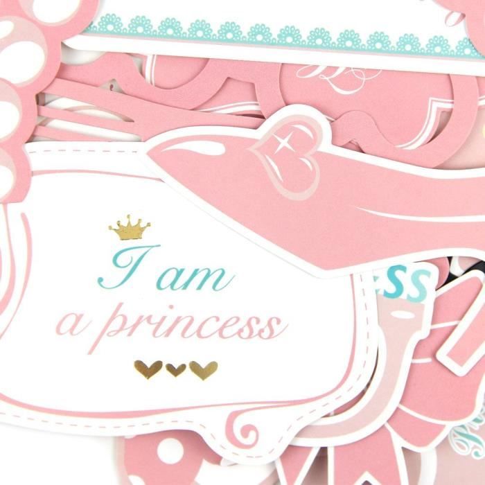 pcs Rose Photo Booth Princess Masques Photographie Kit Photobooth Accessoires Pour Fille Anniversaire Partie Cdiscount Maison