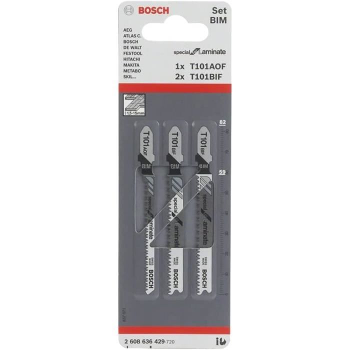 Bosch Lame De Scie Sauteuse T 101 BRF BIM Clean For Hard Wood – Lot De 5 – Découpes Nettoyer Dans Bois Dur & Matériaux Abrasifs