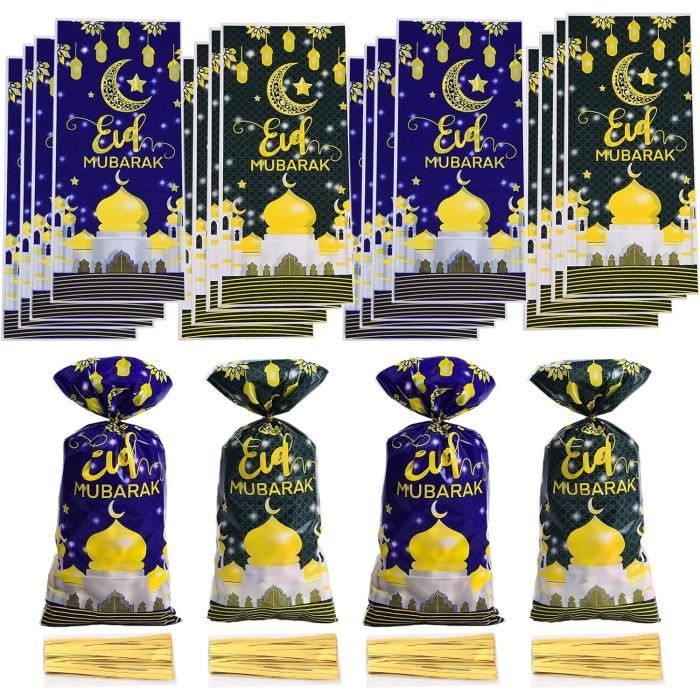 100 Pièces Sacs De Fête Eid Mubarak Sachet Cadeau Ramadan Sacs De
