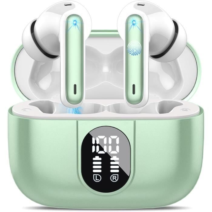 Écouteurs Bluetooth 5.4 Sans Fil Avec Réduction De Bruit ENC - 48H Autonomie, Étanche IPX7, Or Rose - Compatibles IOS/Android