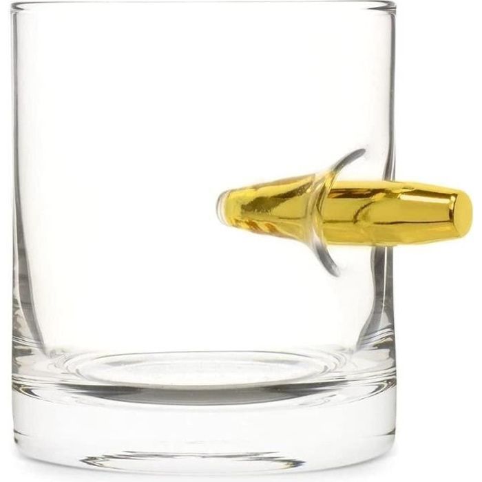 Bar Amigos Verre à whisky en cristal 300 ml – Coffret cadeau unique pour Homme pour Scotch, Bourbon, Tequila et Whisky Verre à Shot