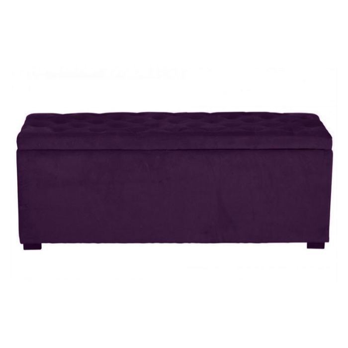 Banquette Coffre En Velours Capitonne Prune Relik Achat Vente Banc Cdiscount
