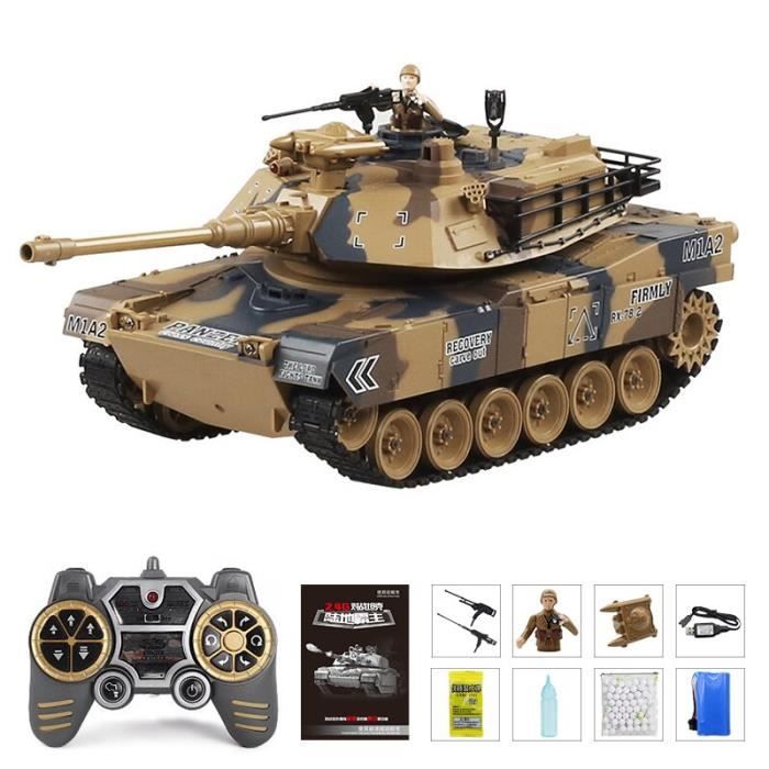 Char RC 1/28 M1A2 Abrams / Tiger - Télécommande Infrarouge Et Son - Prêt à Rouler