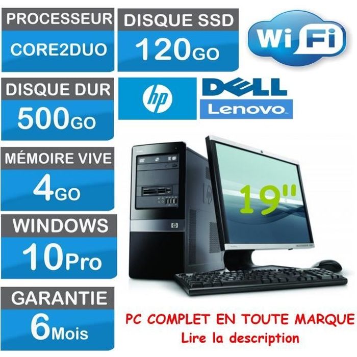 Ordinateur de bureau windows 10 - Cdiscount