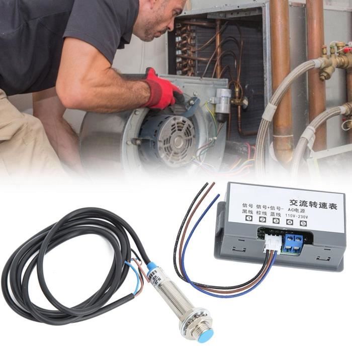 Tachymètre Numérique ThreeH Sans Contact - Mesure RPM 2,5-99999 Tr/min - Écran LCD - Pour Moteur, Ventilateur, Etc.
