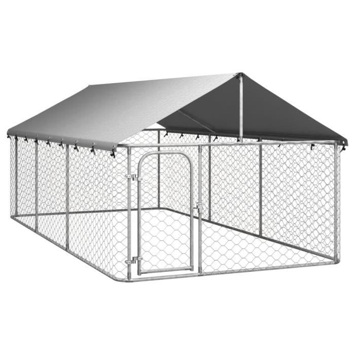 Meilleurs prix pour FDIT Chenil extérieur avec toit pour chiens 400x200x150 cm - FDI7687685965621