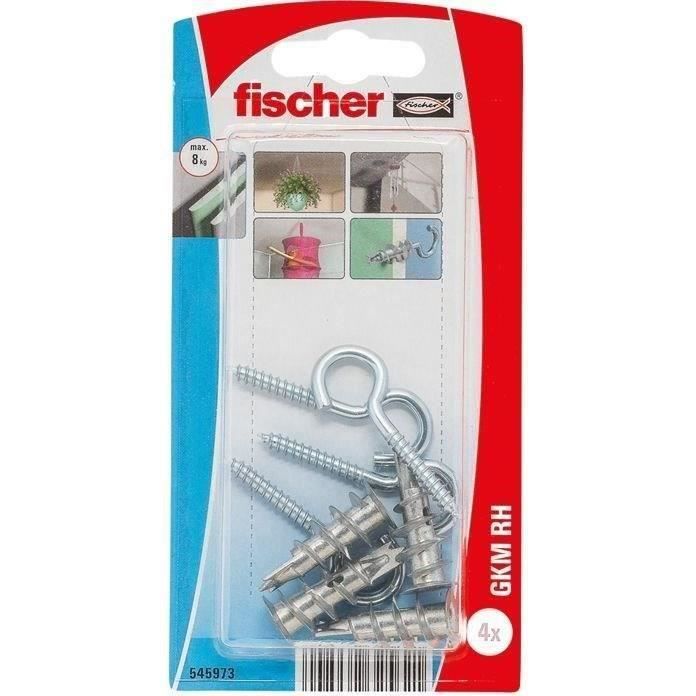 FISCHER Cheville autoperce metal gkm av.crochet blister de 4