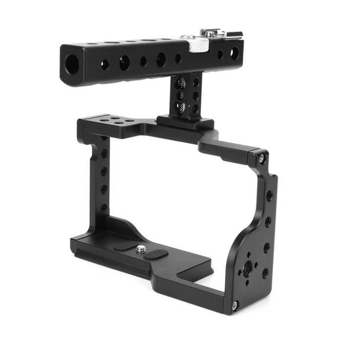 Meilleurs prix pour Garosa Cage de caméra Kit de cage en alliage d'aluminium C17 avec poignée pour appareil photo sans miroir Sony A6600 / Alpha 6600