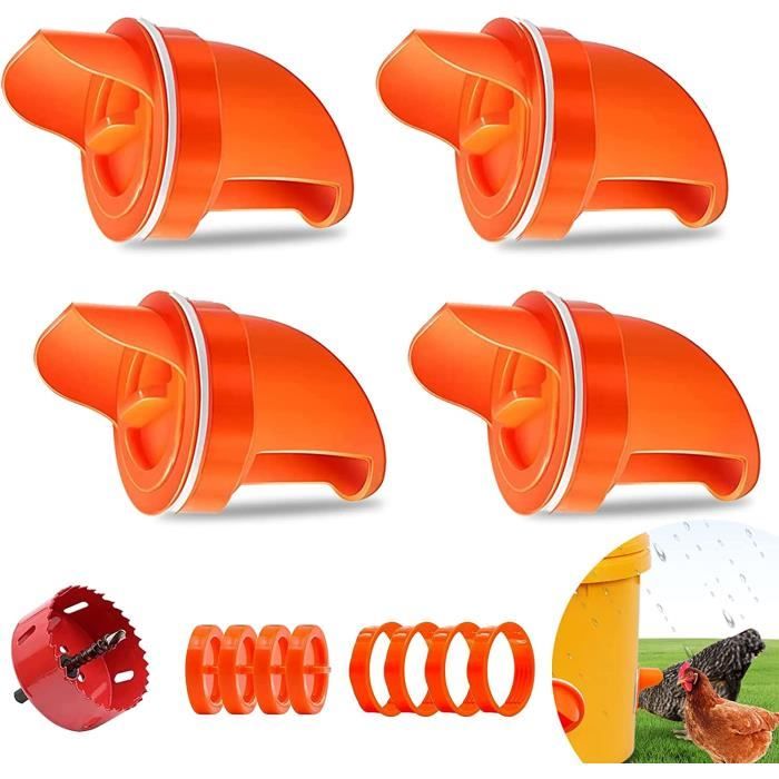 Comparer les prix de 4Pcs Mangeoire Poules DIY, Mangeoire Poule Automatique, Mangeoire à volaille Gravité Kit  Anti-Gaspillage Anti Nuisible Imperméable