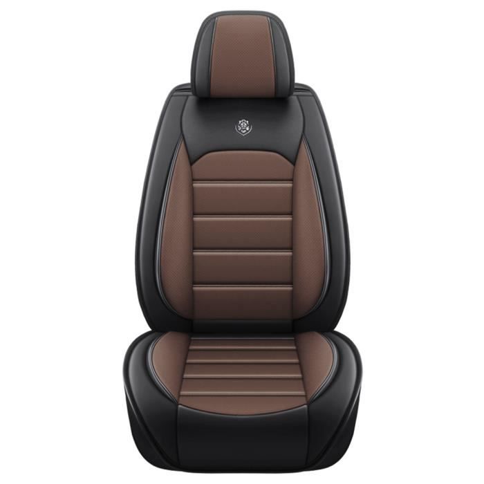 Housse de siège - HELLOVE - Universelle - Cuir PU - Marron et noir - Protection 5D