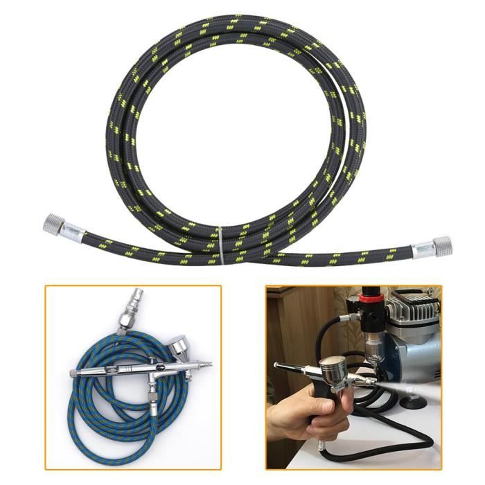 Tuyau D'aérographe Paasche Tressé 8 Pieds (2,4m) – Avec Raccords AC-20 & AC-1/8 (Neuf)