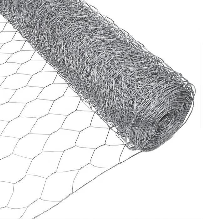 Grillage à Poules Amagabeli 1.22m X 25m - Maille Hexagonale 25mm PVC RAL6005 Pour Poulailler Et Jardin