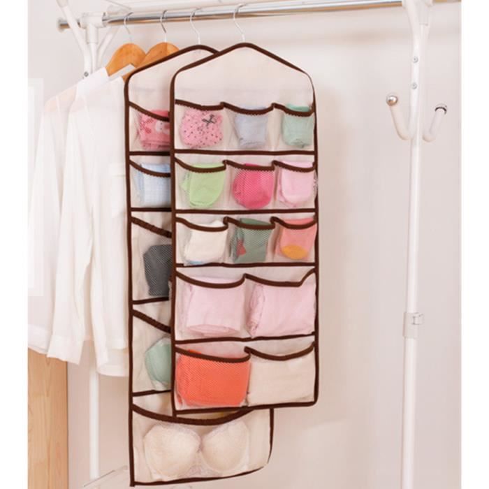 26 Sacs De Stockage Rangement Sous Vetements Suspendu Pour Armoire