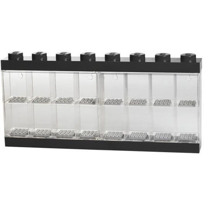 Boite de rangement - LEGO - 40660003 - Vitrine 16 figurines - Empilable - Noir