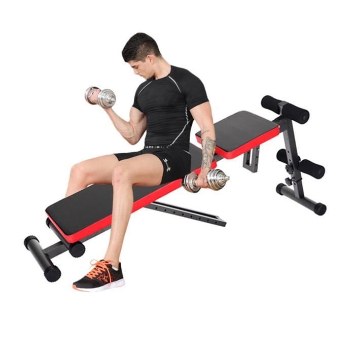 Banc De Musculation Abdominaux Dorsaux Pectoraux Pliable Universel Banc A Halteres Appareil De Fitness Noir Prix Pas Cher Cdiscount