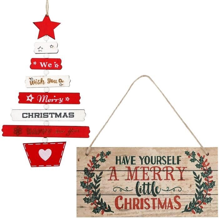 24 Pièces D'ornements De Noël En Bois – Pendus Avec Corde – Pour Sapin, Mur, Déco Créative - 8