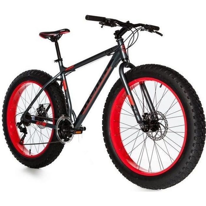 Vélo VTT Fatbike MOMA BIKES en aluminium avec 21 vitesses SHIMANO et freins à disques (Taille M/L)