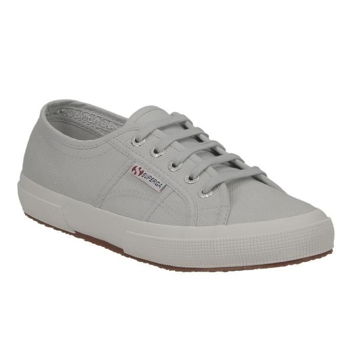 Basket Superga en toile grise. Gris Cdiscount Chaussures