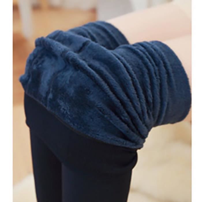 PANTALON Legging chaud en velours pour femme pantalon molletonne avec doublure en fourrure epaisse nouvelle Type Marine Bleu Blanc Cdiscount Pret a Porter