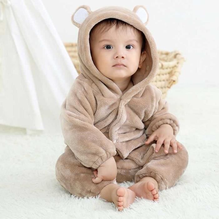 Combinaison Bébé YloveM Animal Capuche - Flanelle Chaud Hiver
