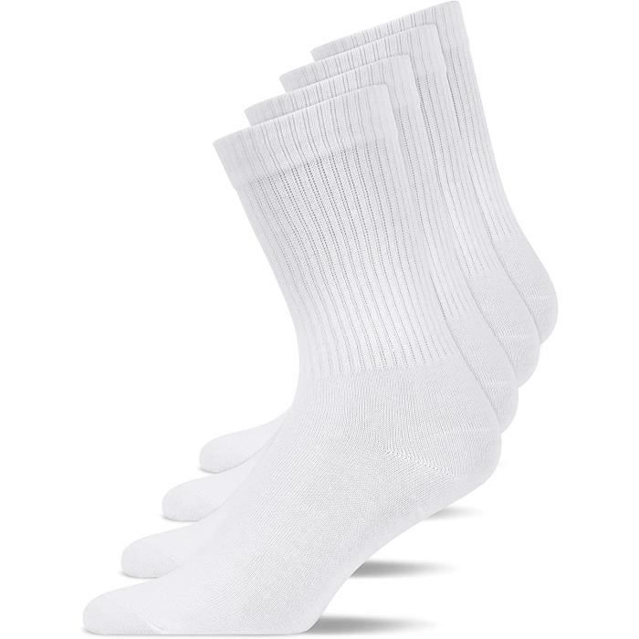 Chaussette Hommes Femme Sport (Lot de 4) Tennis [255] 4x blanc