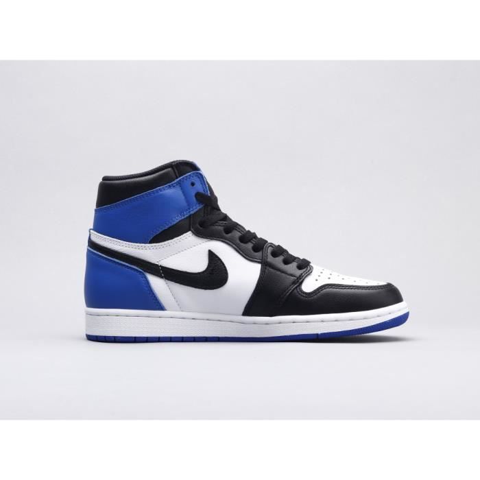 Air Jordan 1 AJ1 High Top Noir Casual Sports Basketball Chaussures  TI-10001-211 Blanc noir bleu 