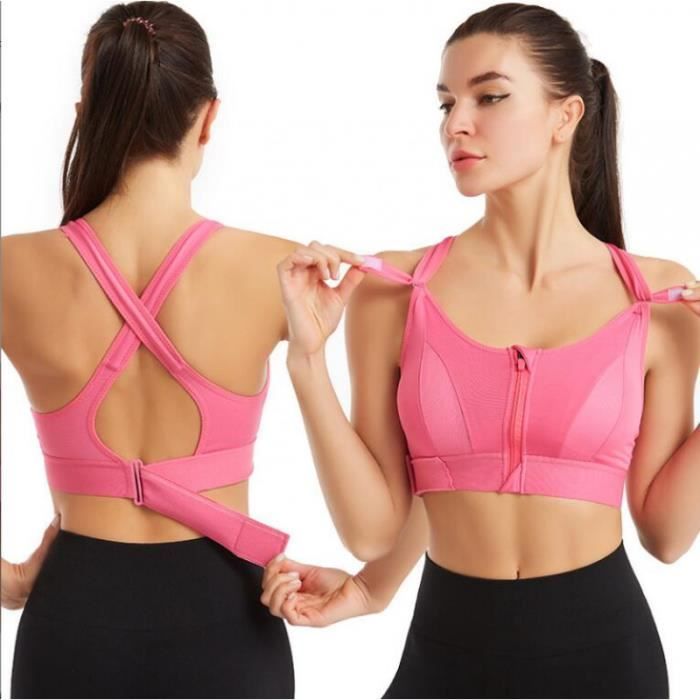 Soutien-Gorge de Sport Femme Dos Nu Sexy décolleté en V Profond Halter Neck Push Up Rembourré sans Armature sans-Couture Bra Confort Yoga Pilates Fitness Soutien-Gorge de Sport Femme Dos Nu Sexy décolleté en V Profond Halter Neck Push Up Rembourré sans Armature sans-Couture Bra Confort Yoga Pilates Fitness