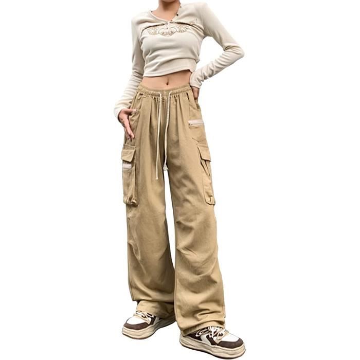 Pantalon Cargo Femme Baggy Pantalon Pants Fille Cargo Pants Taille Haute  Streetwear Gothique Harajuku Army green - Cdiscount Prêt-à-Porter