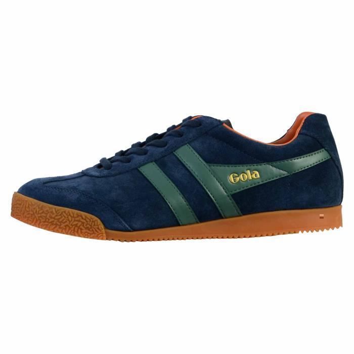 Gola Tennis Basket Basses Gola Harrier Suede Sauge Moody Marine Homme - Cuir - Lacets - Confort exceptionnel