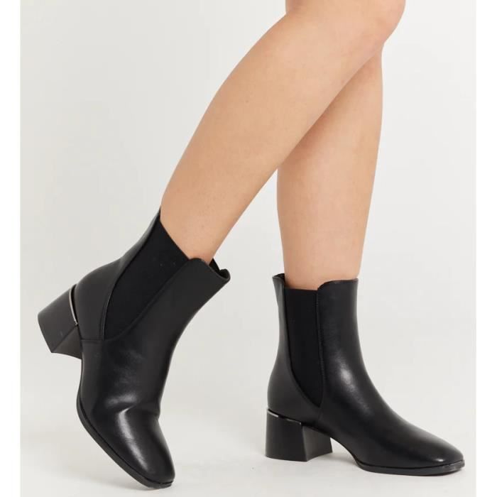 Bottines Classiques ERYNN Noir Talon Carre 6cm Taille 39 Noir Cdiscount Chaussures